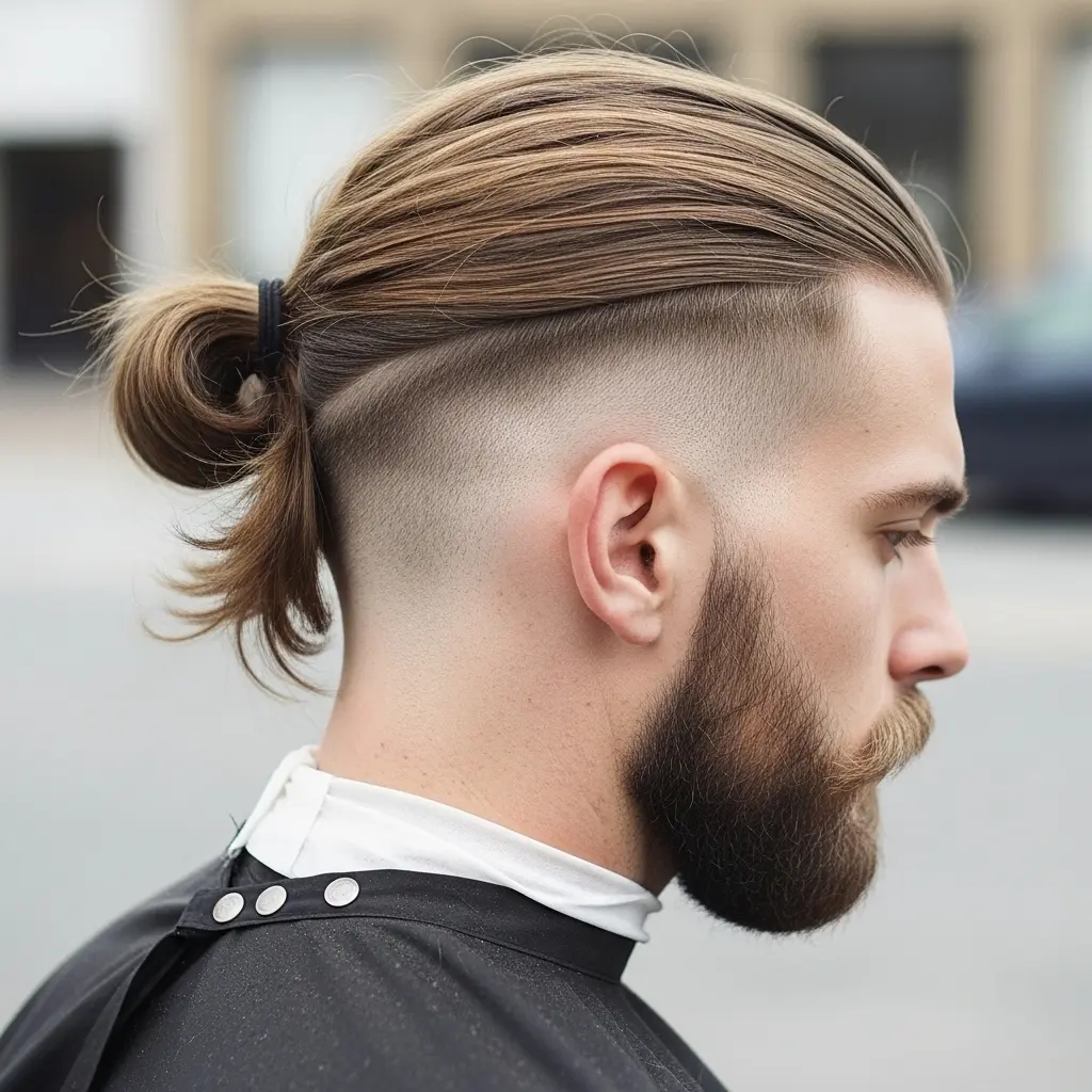 Low Bun with Taper Fade
