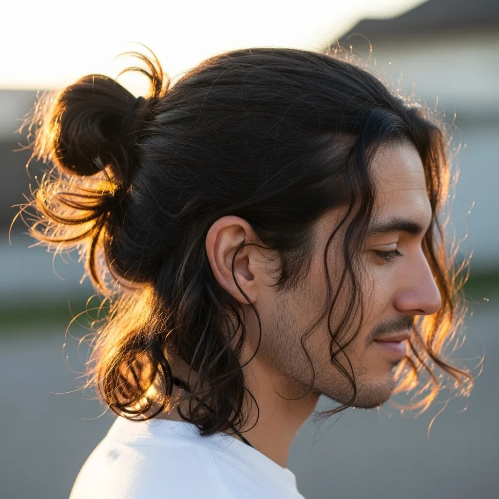 Messy Bun with Loose Strands