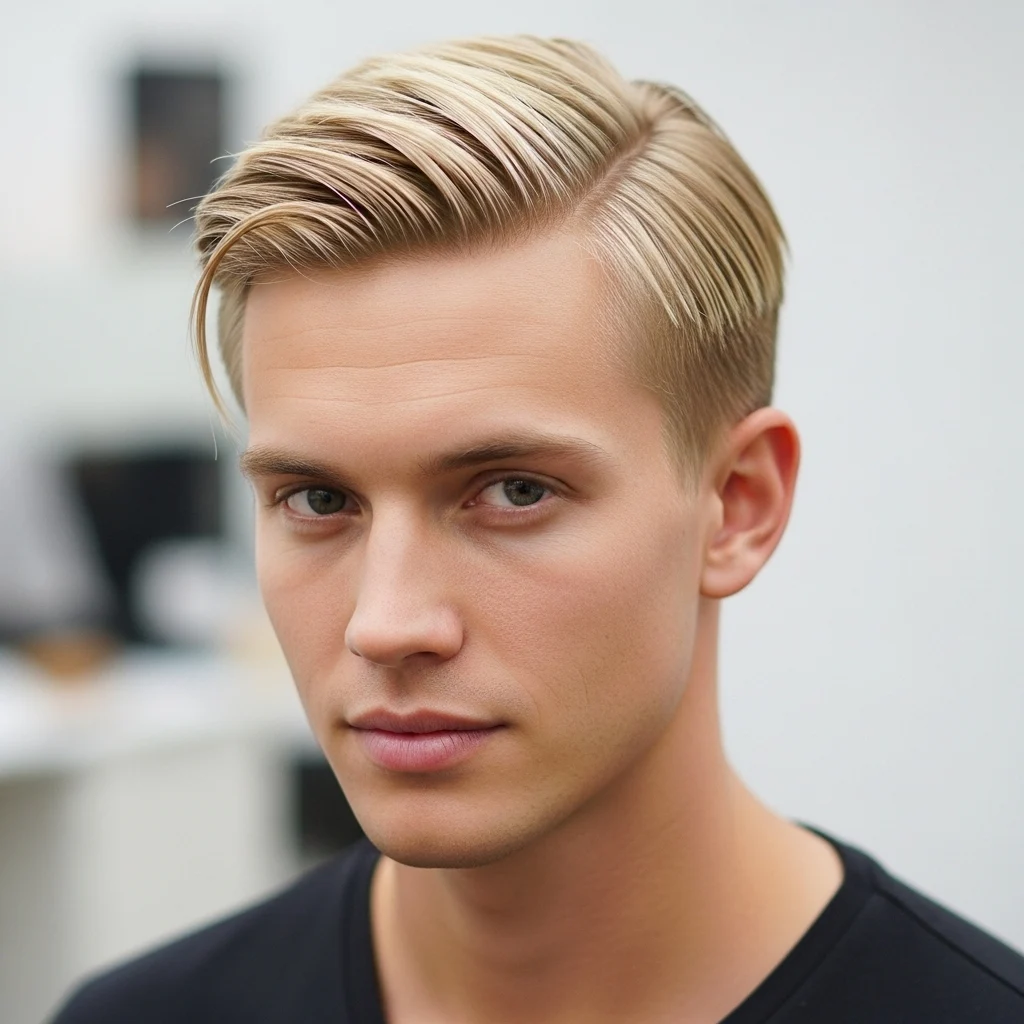 Side Part with Vanilla Blonde Shine