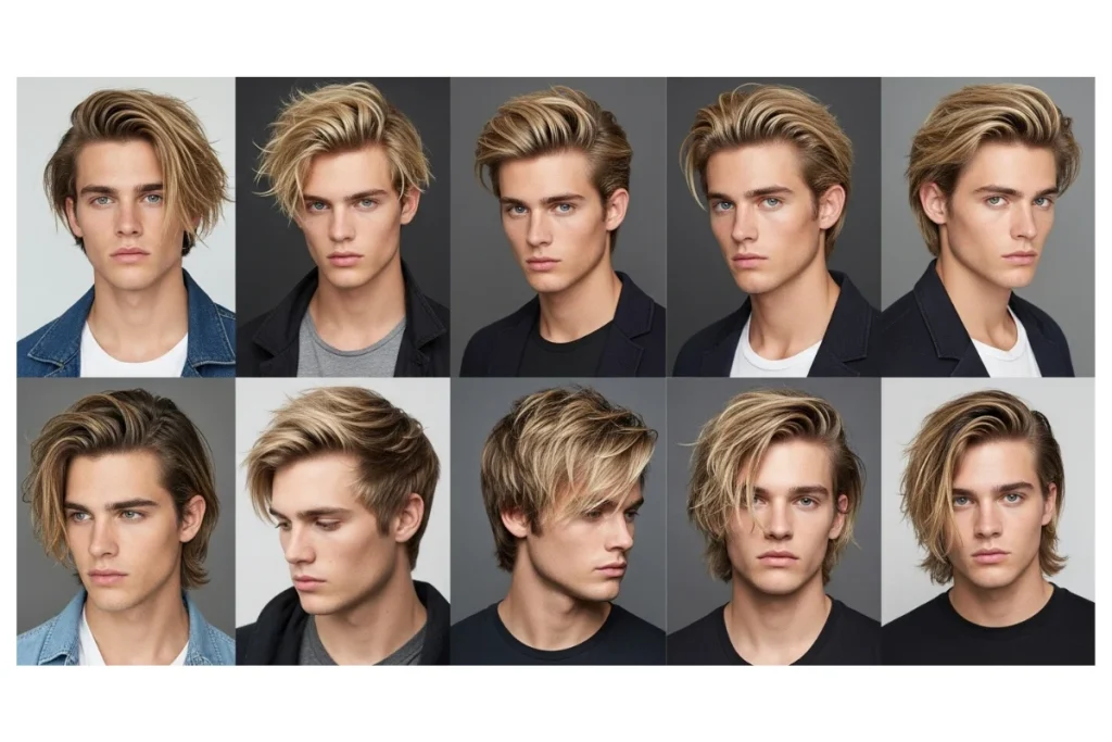 Blonde Balayage Styles for Medium Length Men’s Hair