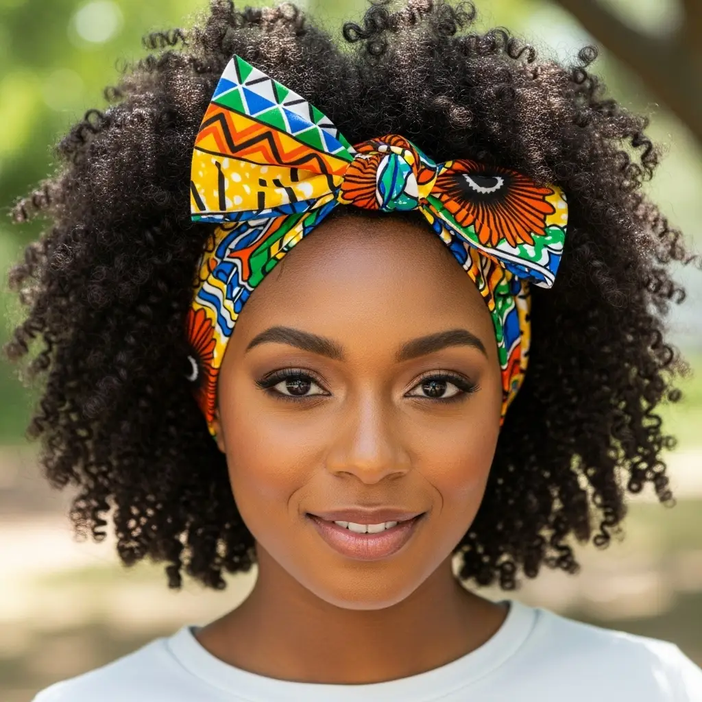 Afro with Headband or Scarf
