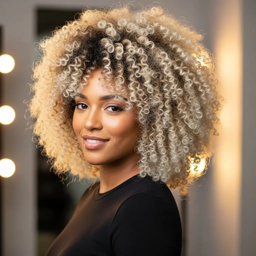Blonde-Tinted Afro