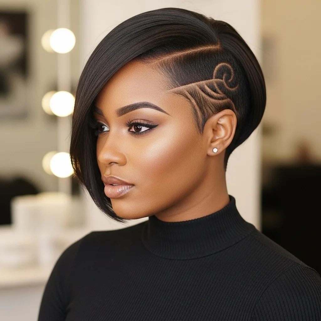 Bob with Undercut for Black Women