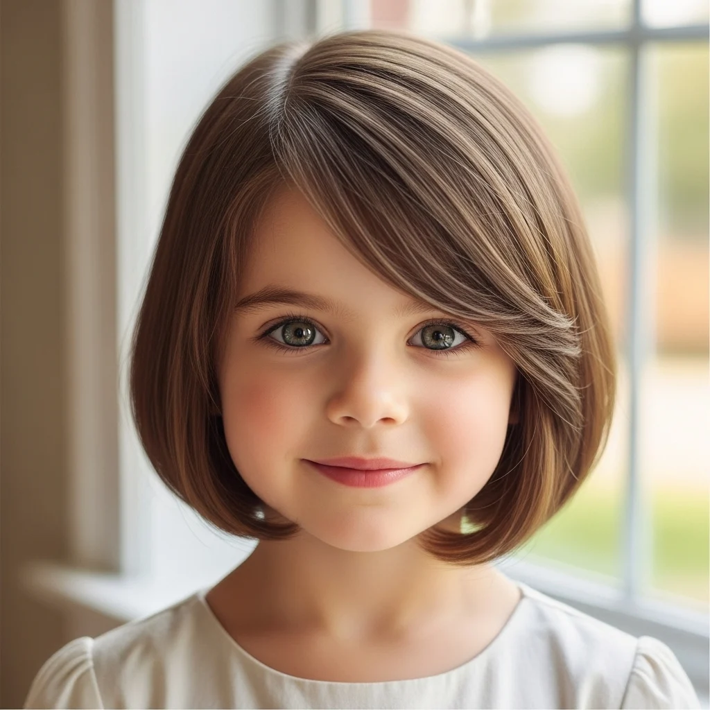 Chin-Length Bob with Curved Edges