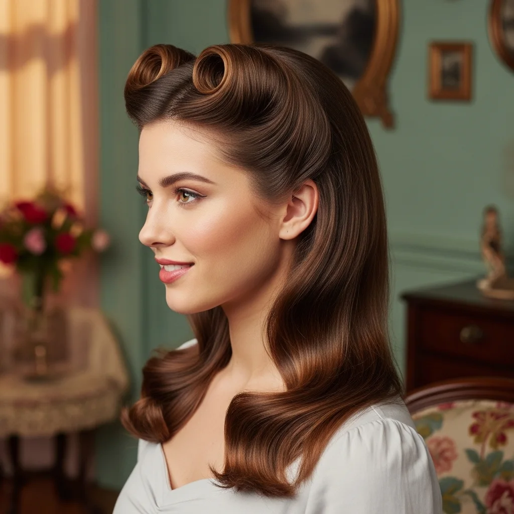 Half-Up Victory Rolls