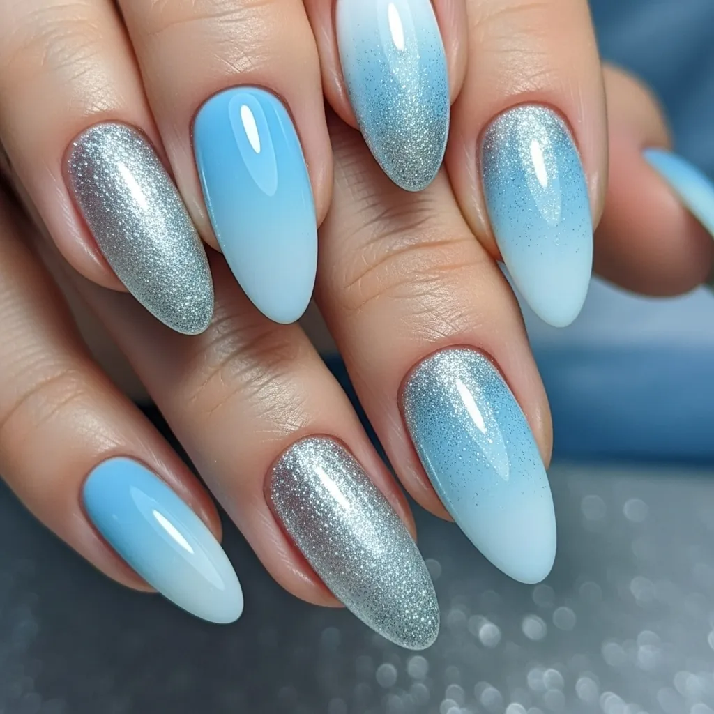 Icy Blue and Silver Gradient
