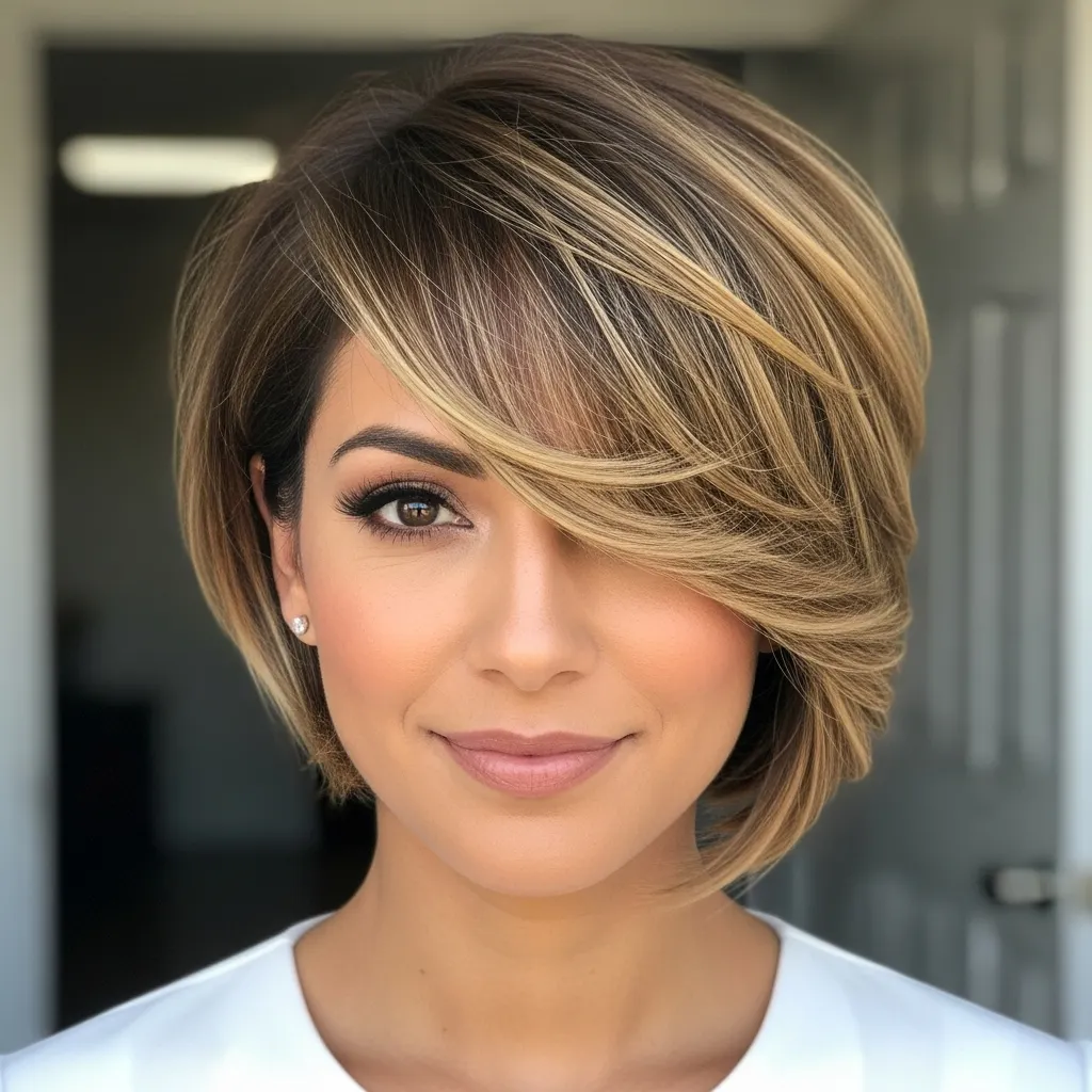 Layered Bob with Side Part