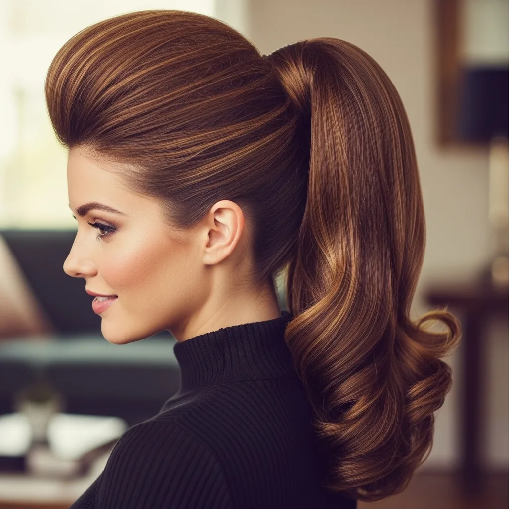 Retro Ponytail with Volume