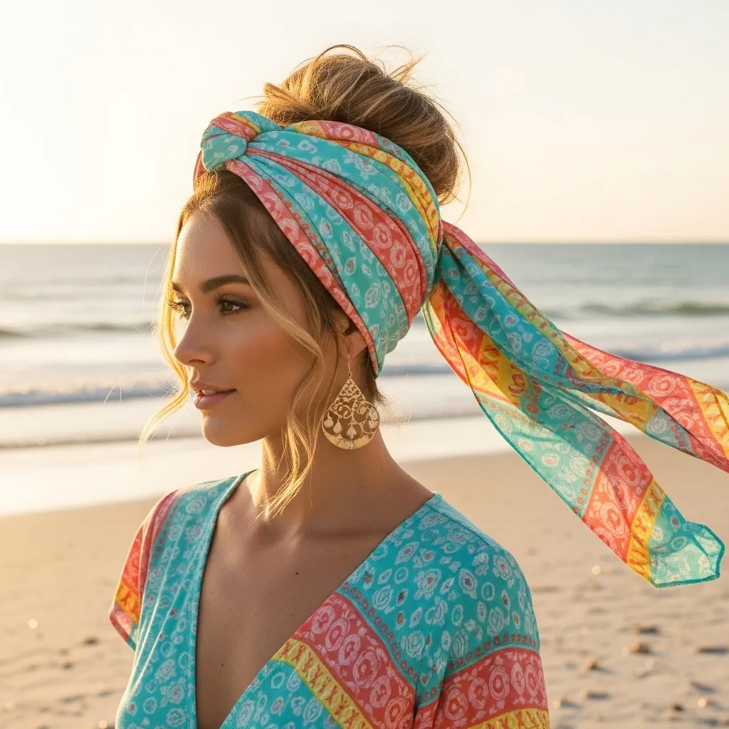 Scarf-Wrapped Bun