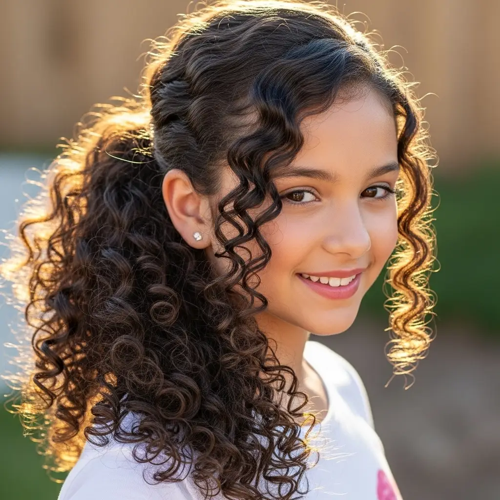 Side Ponytail with Curl Definition