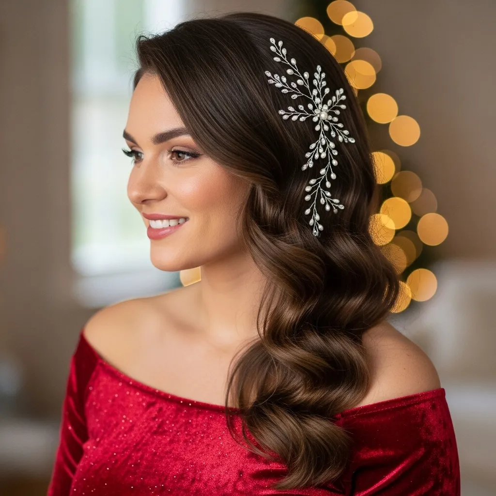 Soft Waves with Hair Jewellery