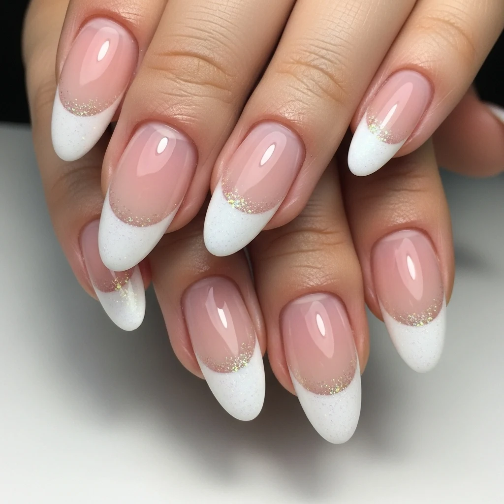 Subtle Glitter French Tips