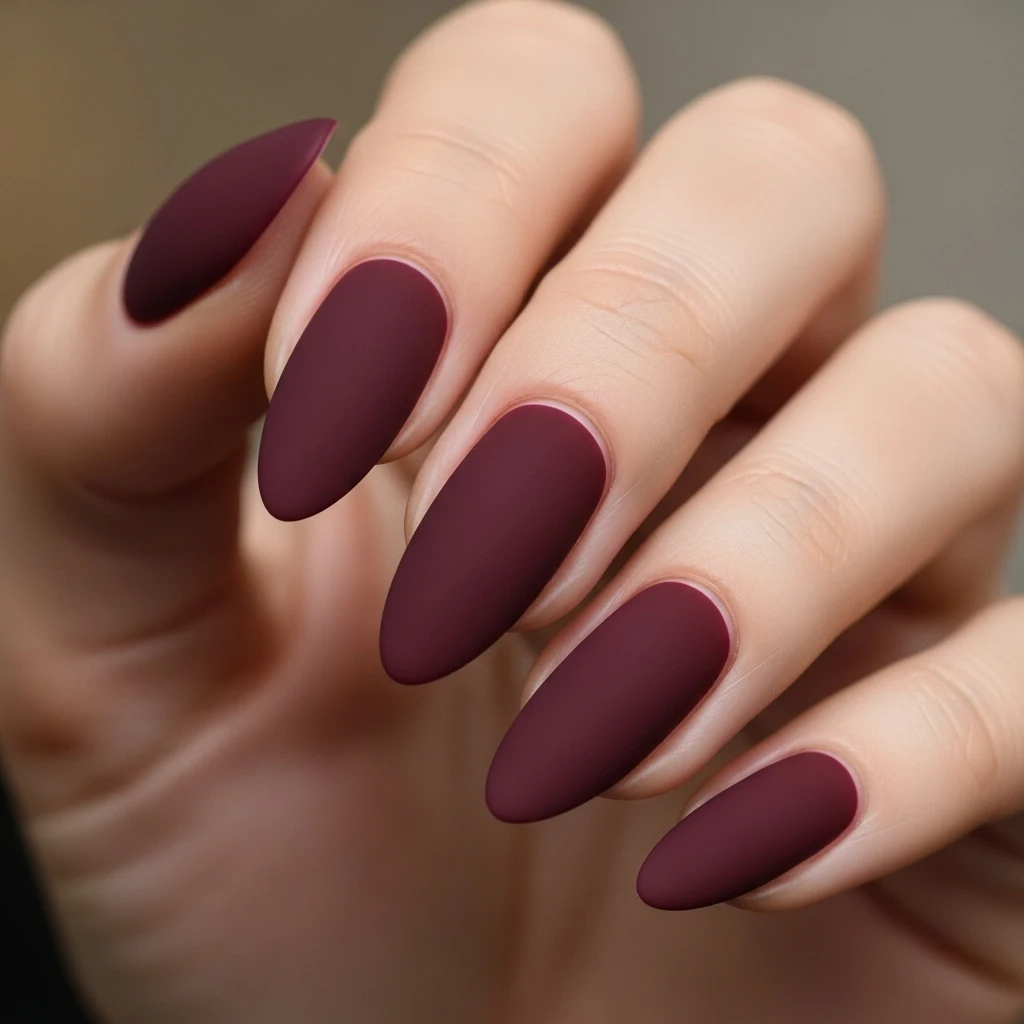 Velvet Matte Almond Nails