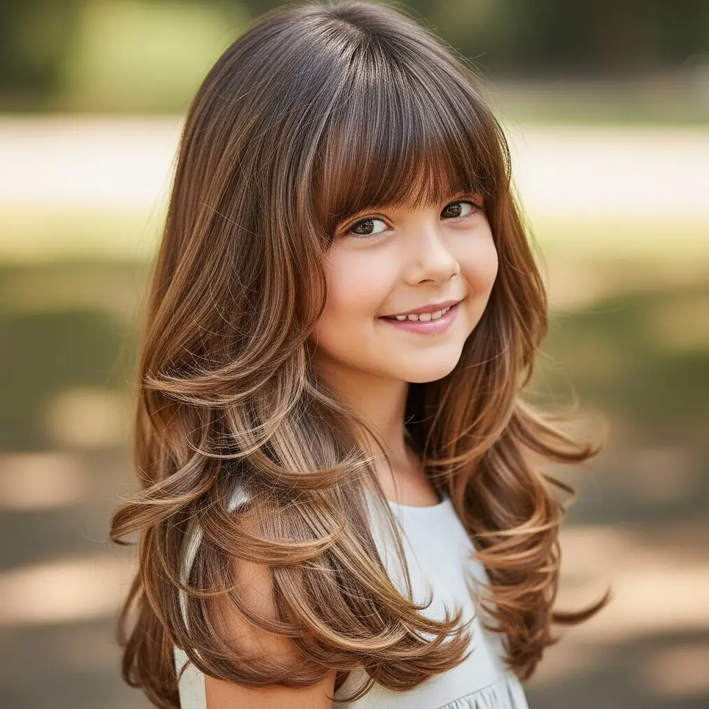 Wispy Bangs with Long Layers