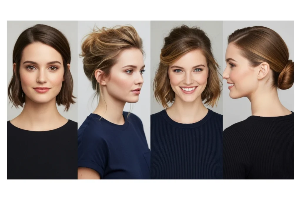 Chin-Length Updo Hairstyles Women