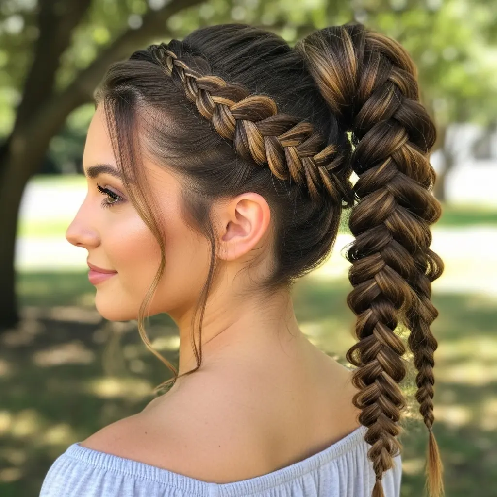 Braided Ponytail for Added Texture