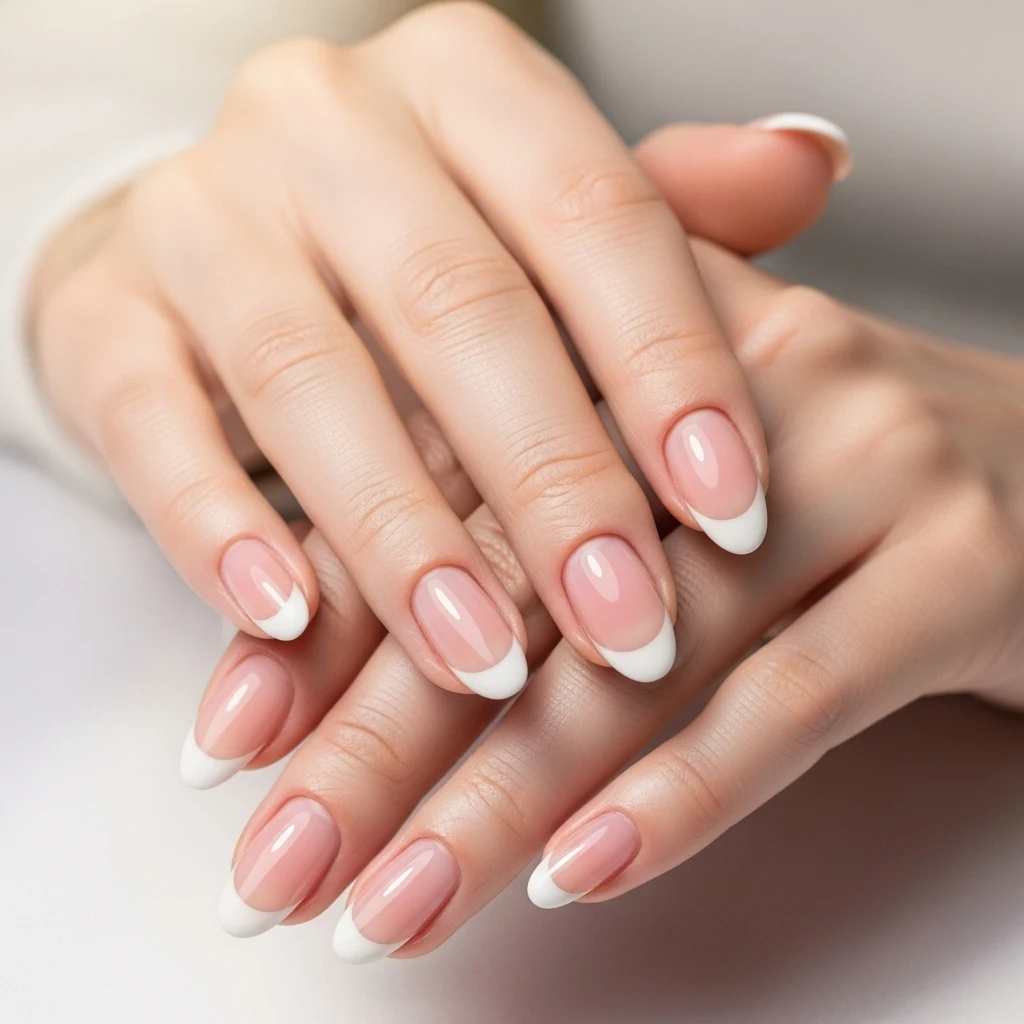 Classic French nails