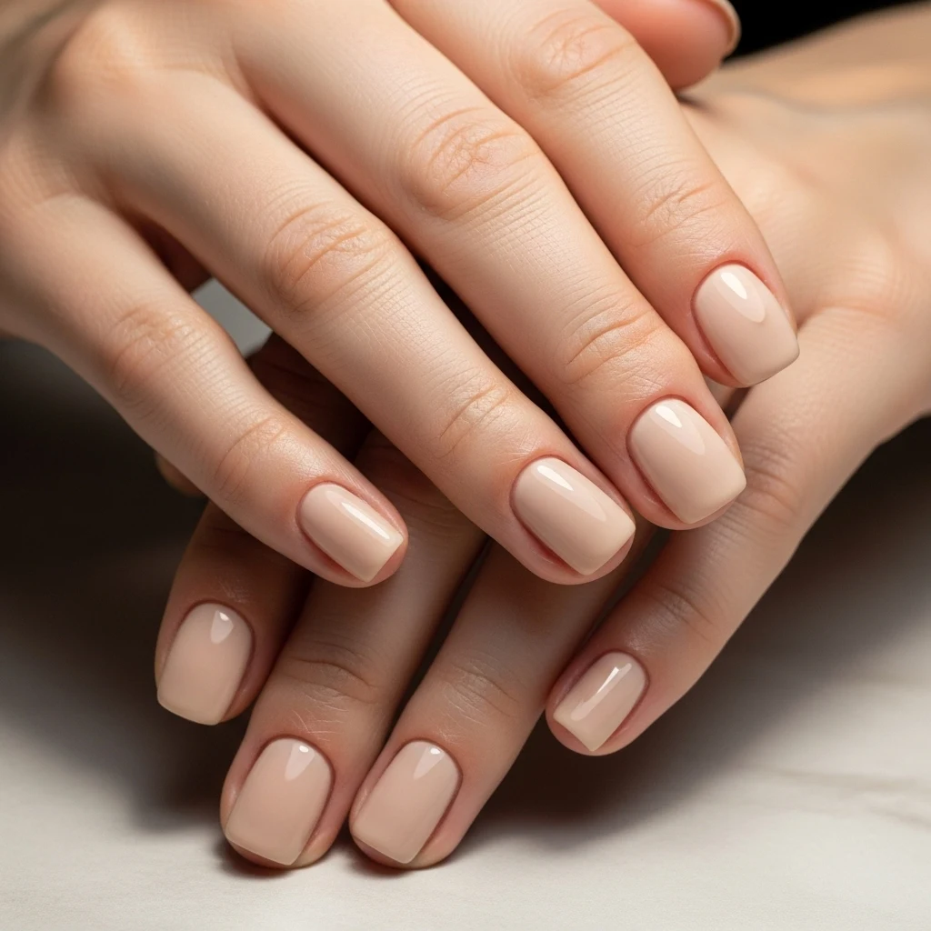 Clean Beige Nails