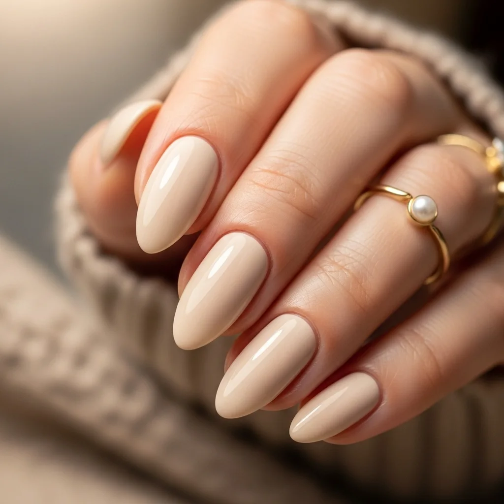 Creamy Beige Nails