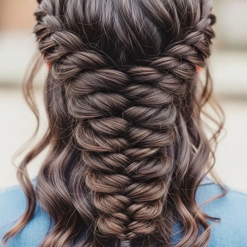 Curly Fishtail Braid