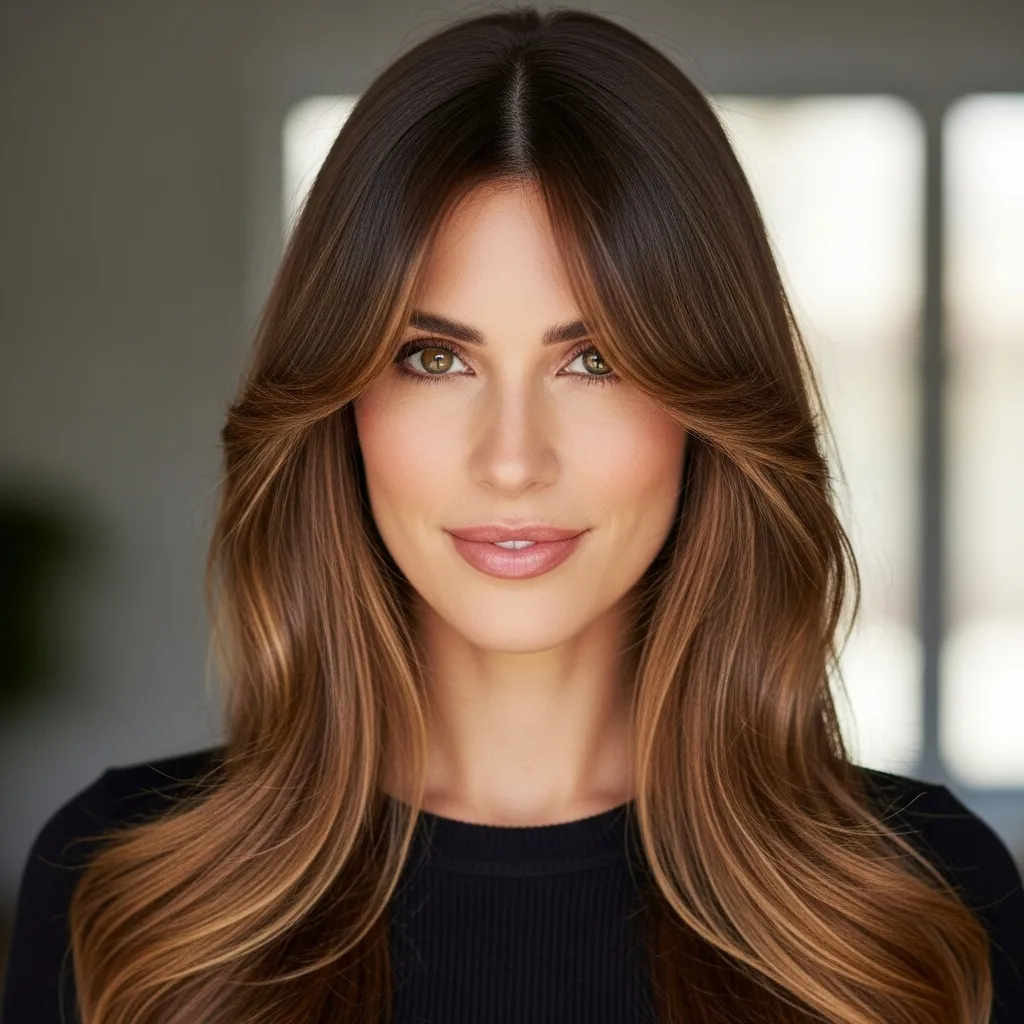 Curtain Bangs with Long Hair