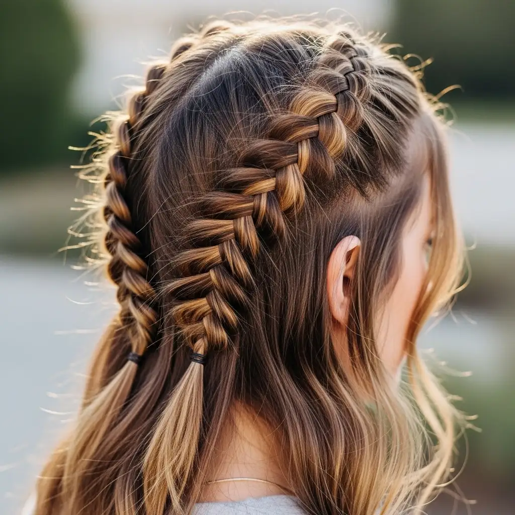 Double Fishtail Braids