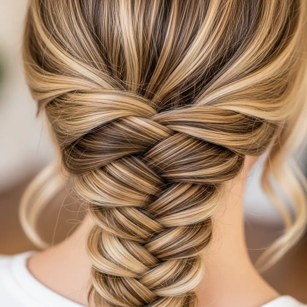 Fishtail Braid with Highlights