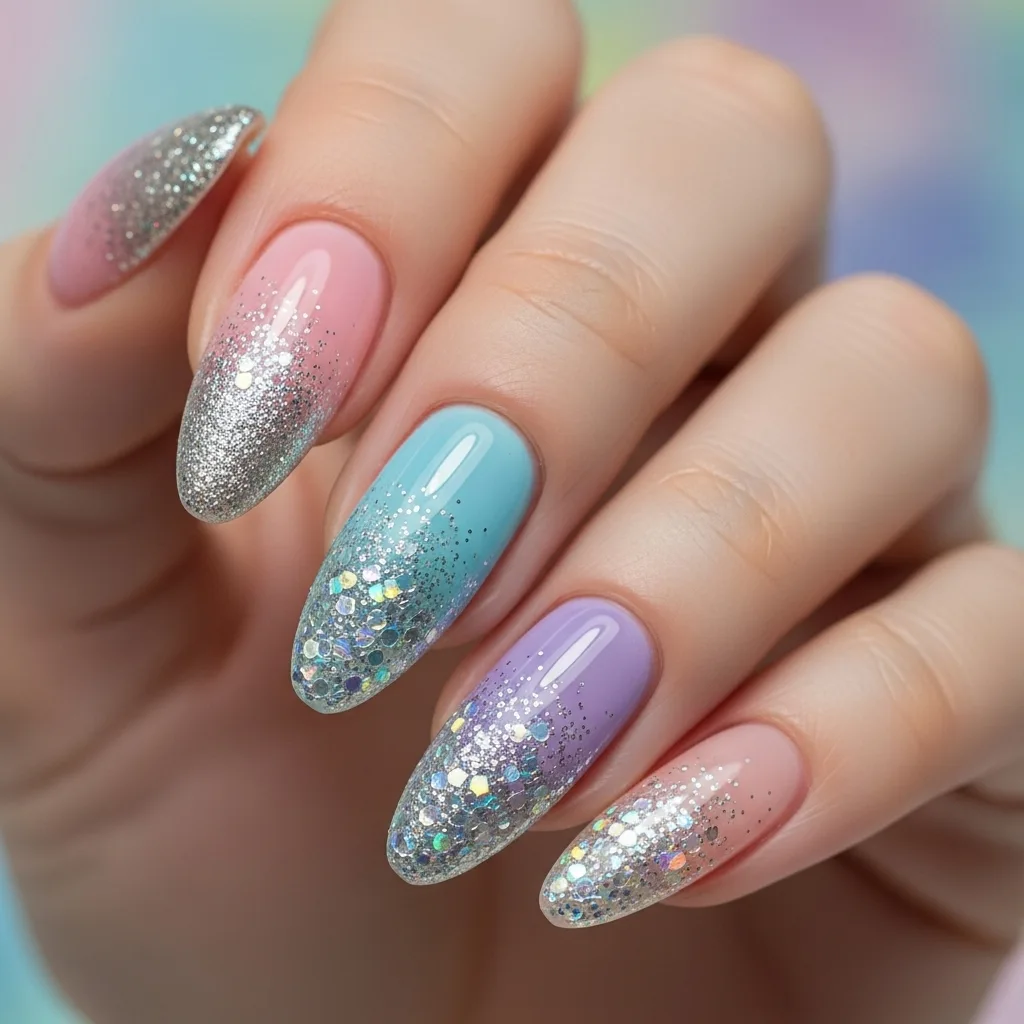 Glitter Gradient Nails