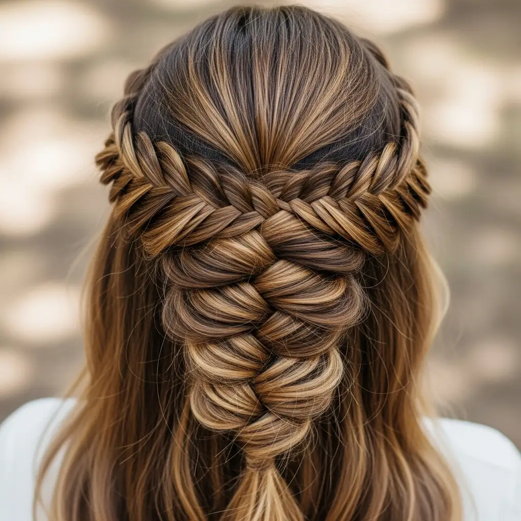 Half-Up Fishtail Braid