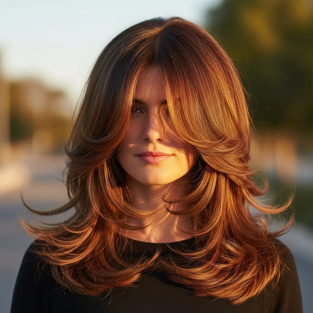 Long Hair with Feathered Layers