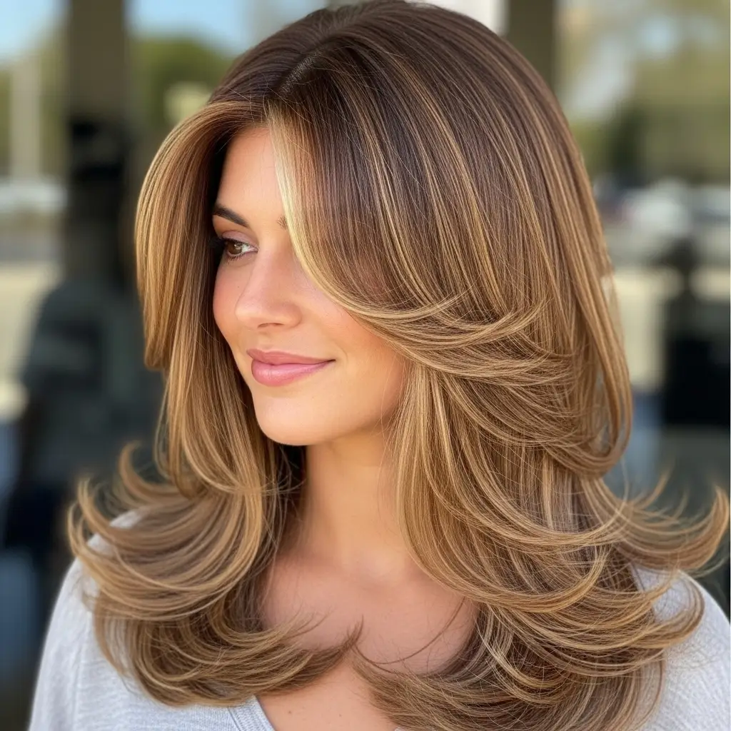 Long Hair with Soft Layers and Highlights