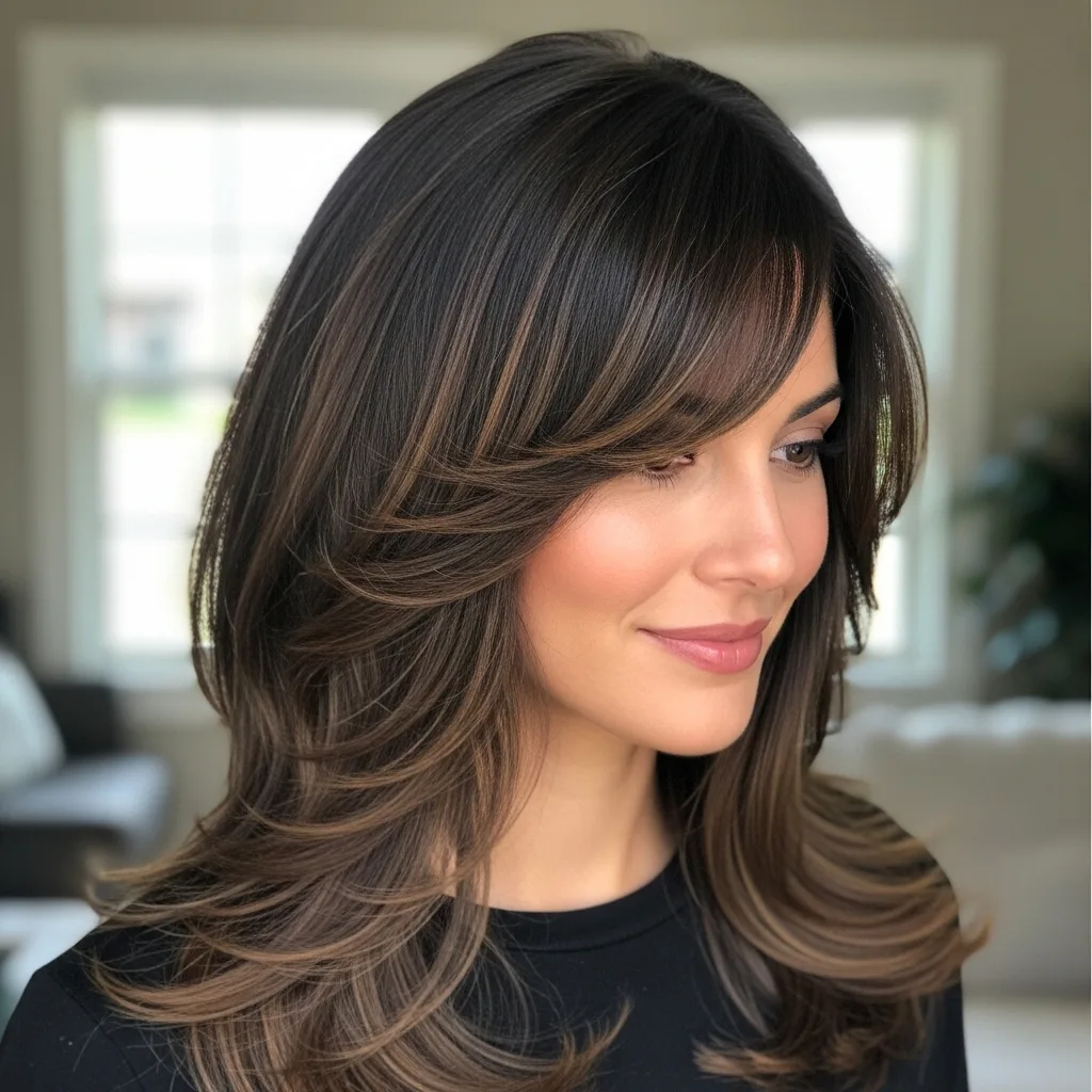 Long Haircut with Side Bangs