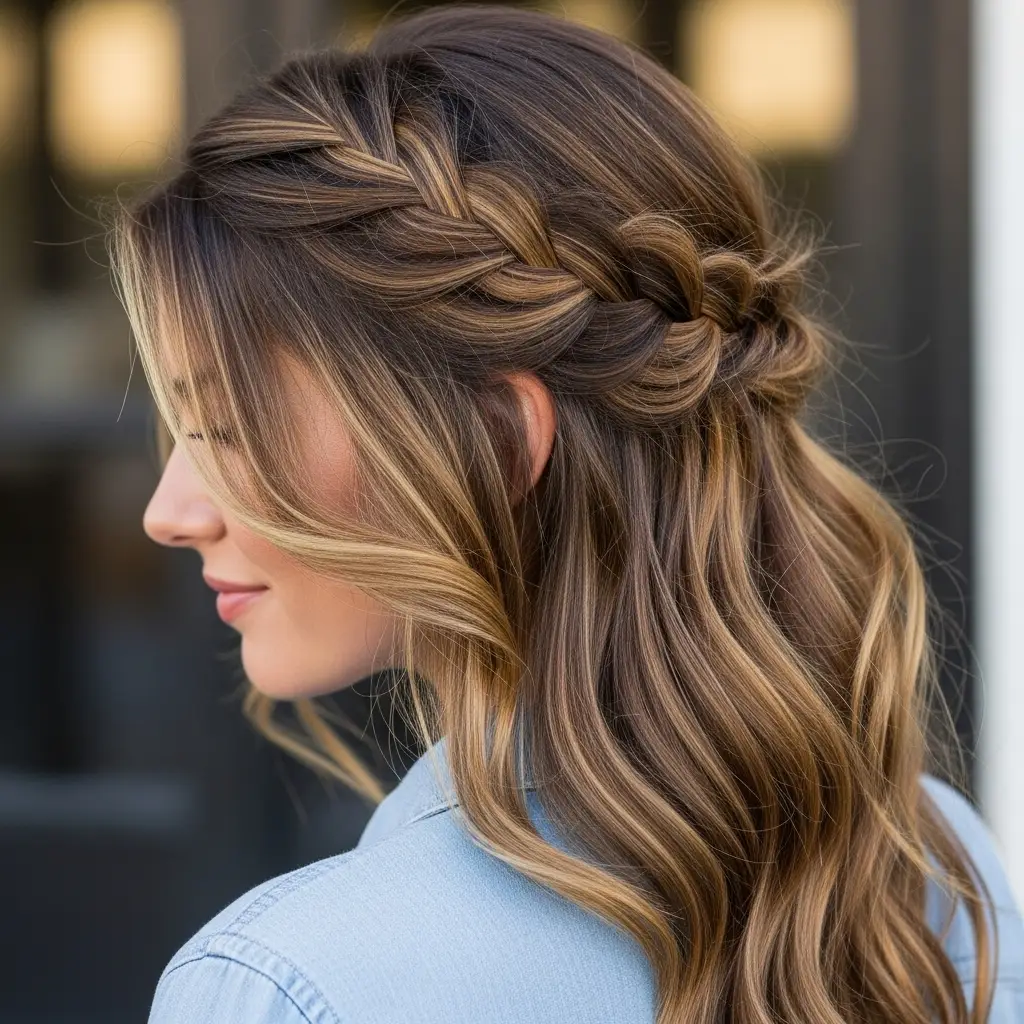 Loose Side Braid with Soft Waves