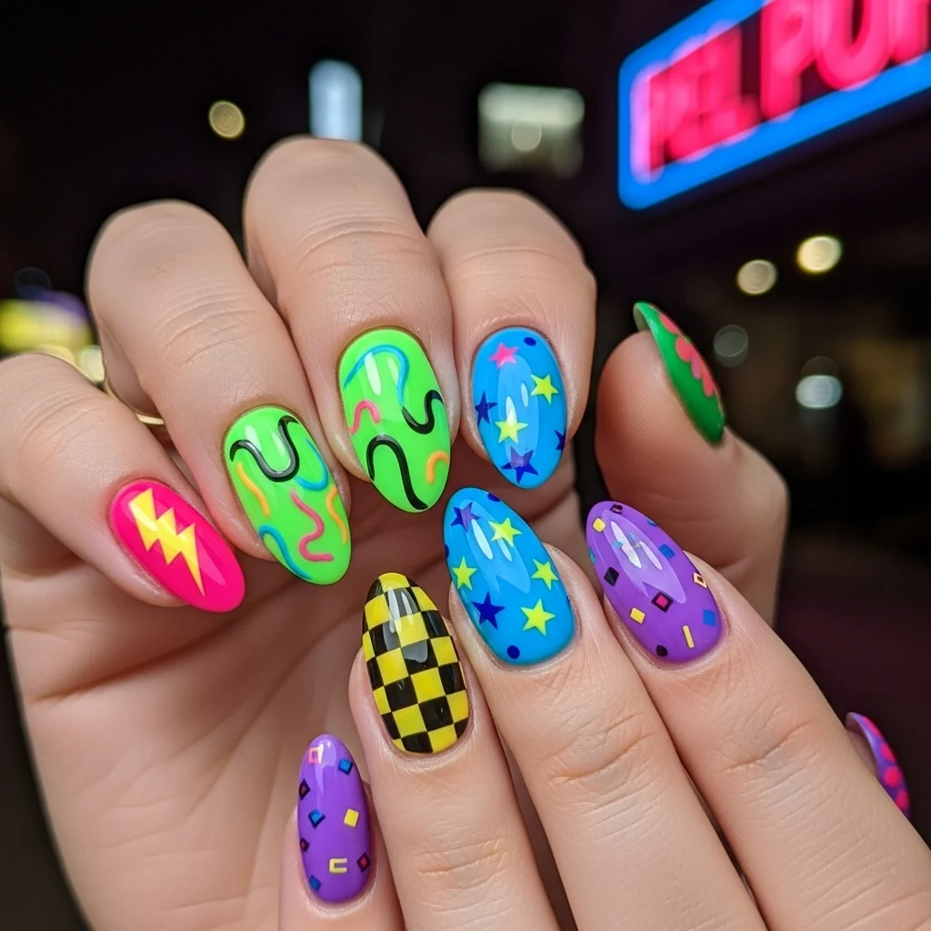 Neon Pop Nails