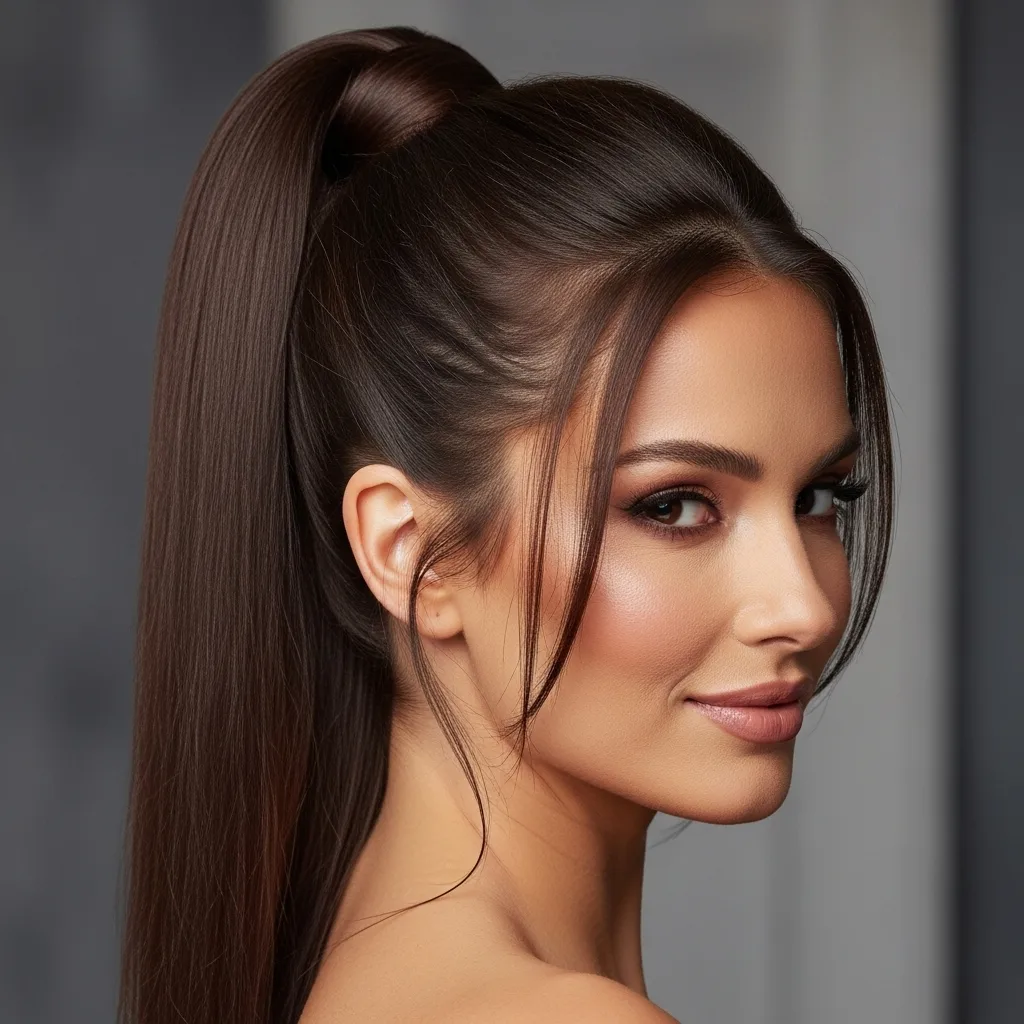 Sleek High Ponytail with Soft Edges