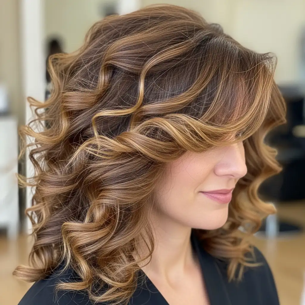 Voluminous Curly Blowout