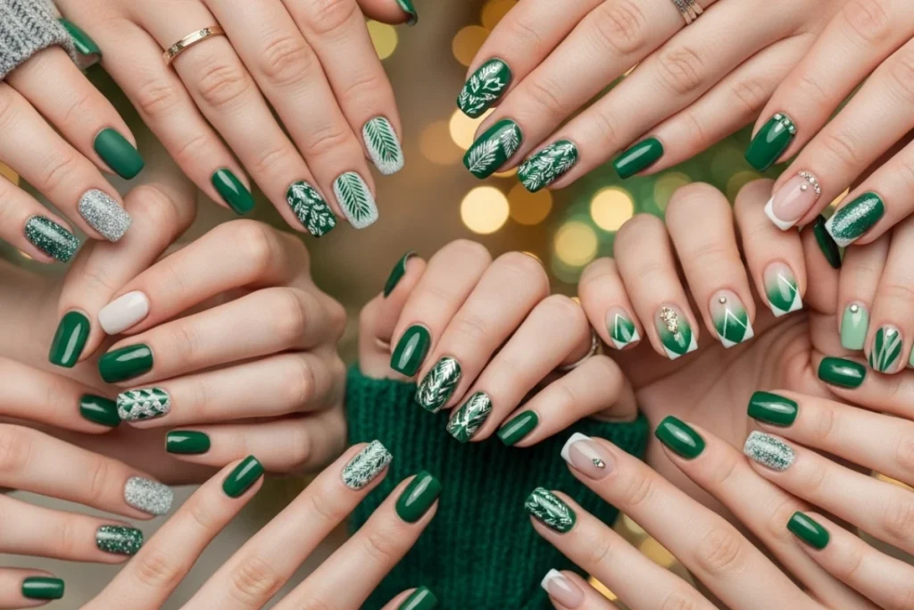 Green Winter Nails
