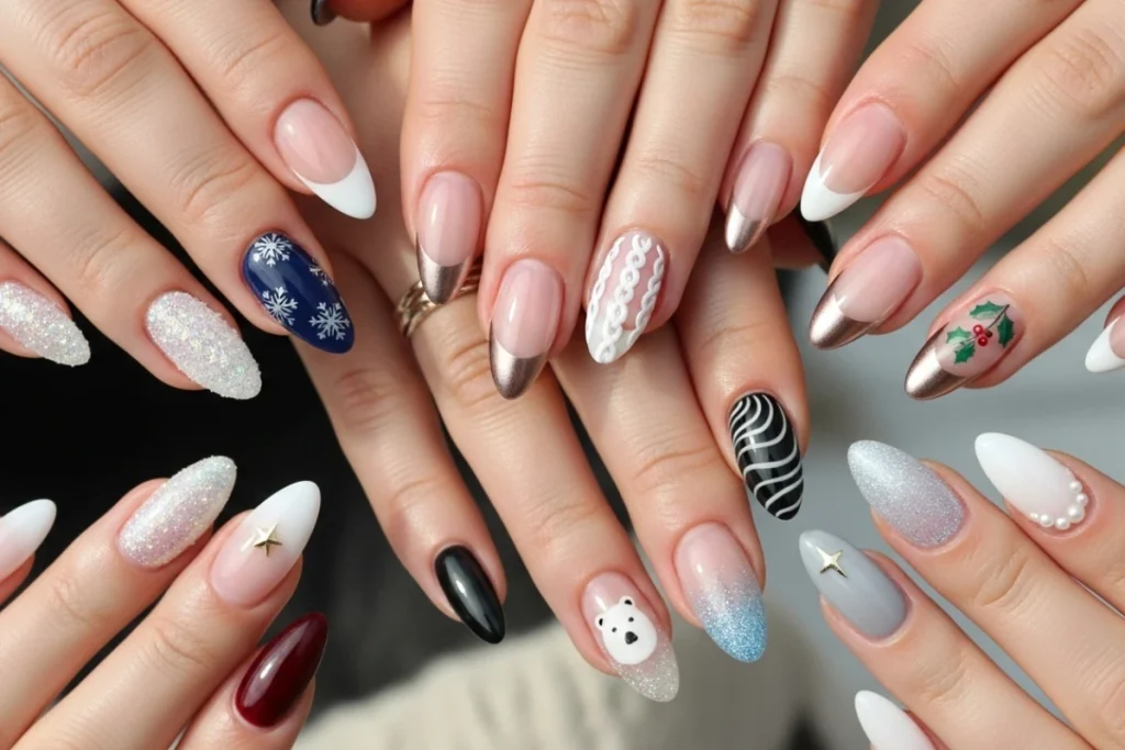 Winter French Tip Nails