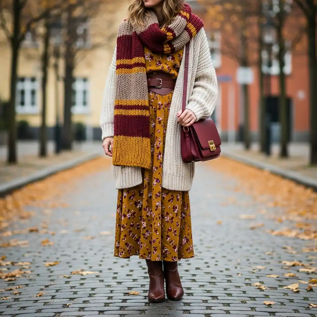 Maxi Dress Styled for Cooler Weather