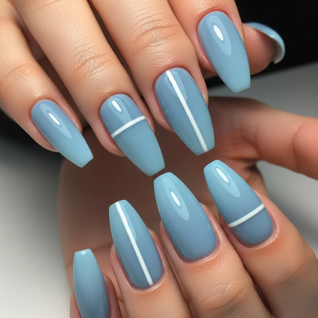 Icy Blue Gloss with Clean Lines