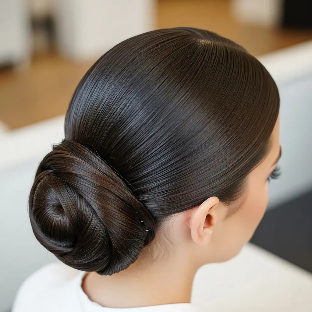 Sleek Middle-Part Bun