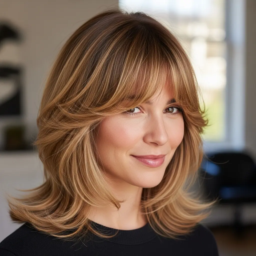 Butterfly Cut with Wispy Bangs