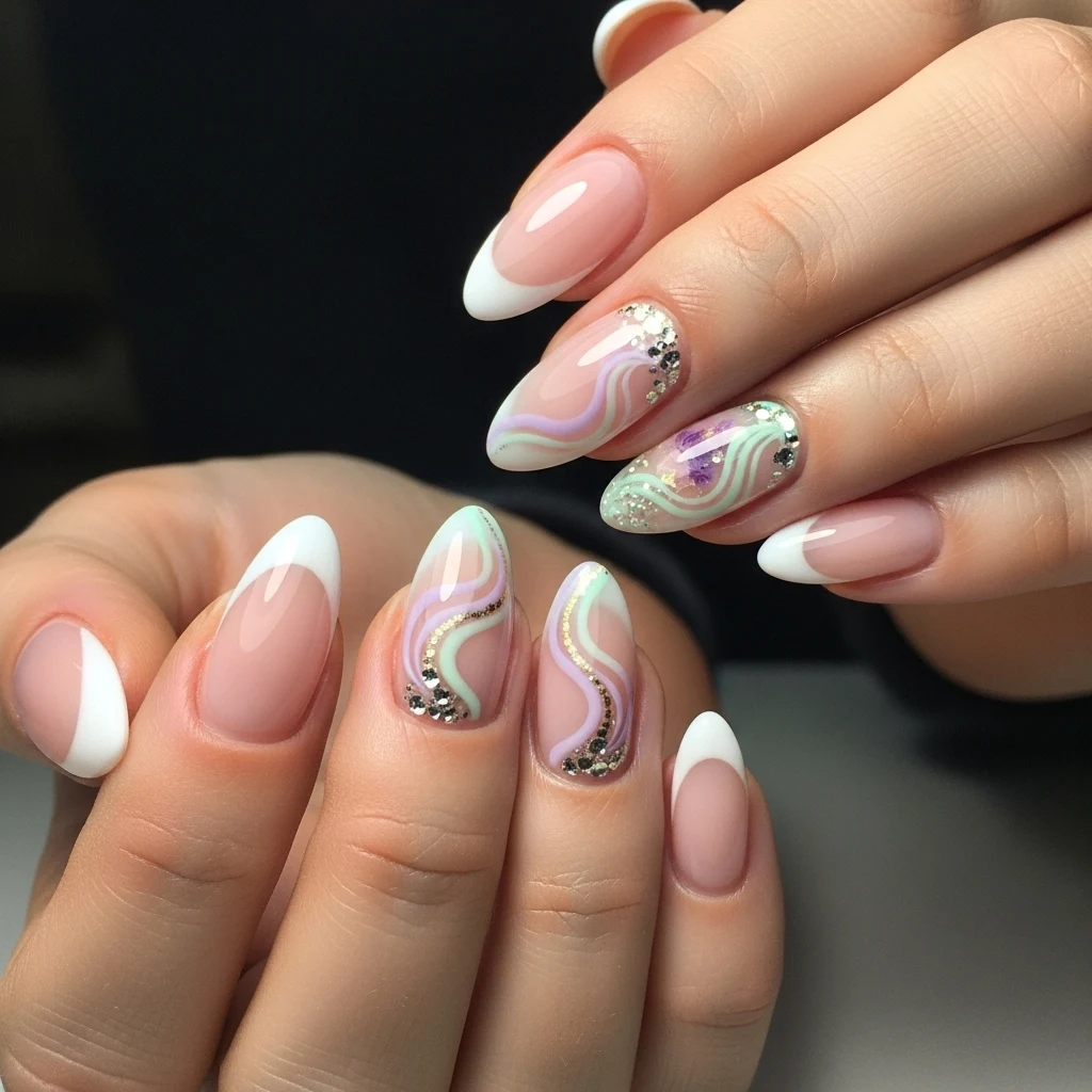 French Tip with a Twist Nails