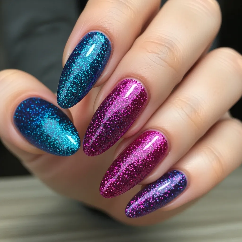 Glitter Gradient Nails