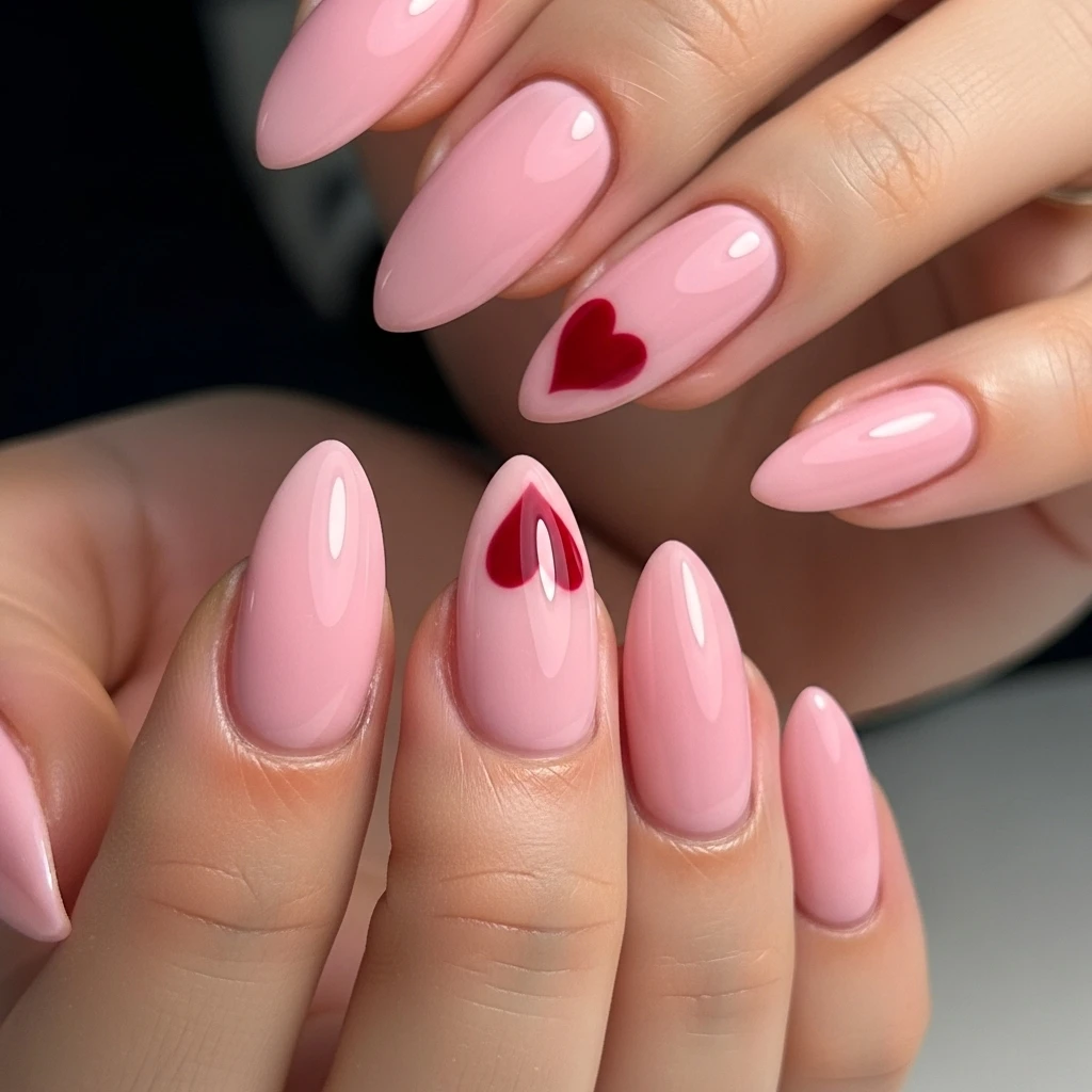 Heart Accent Nails
