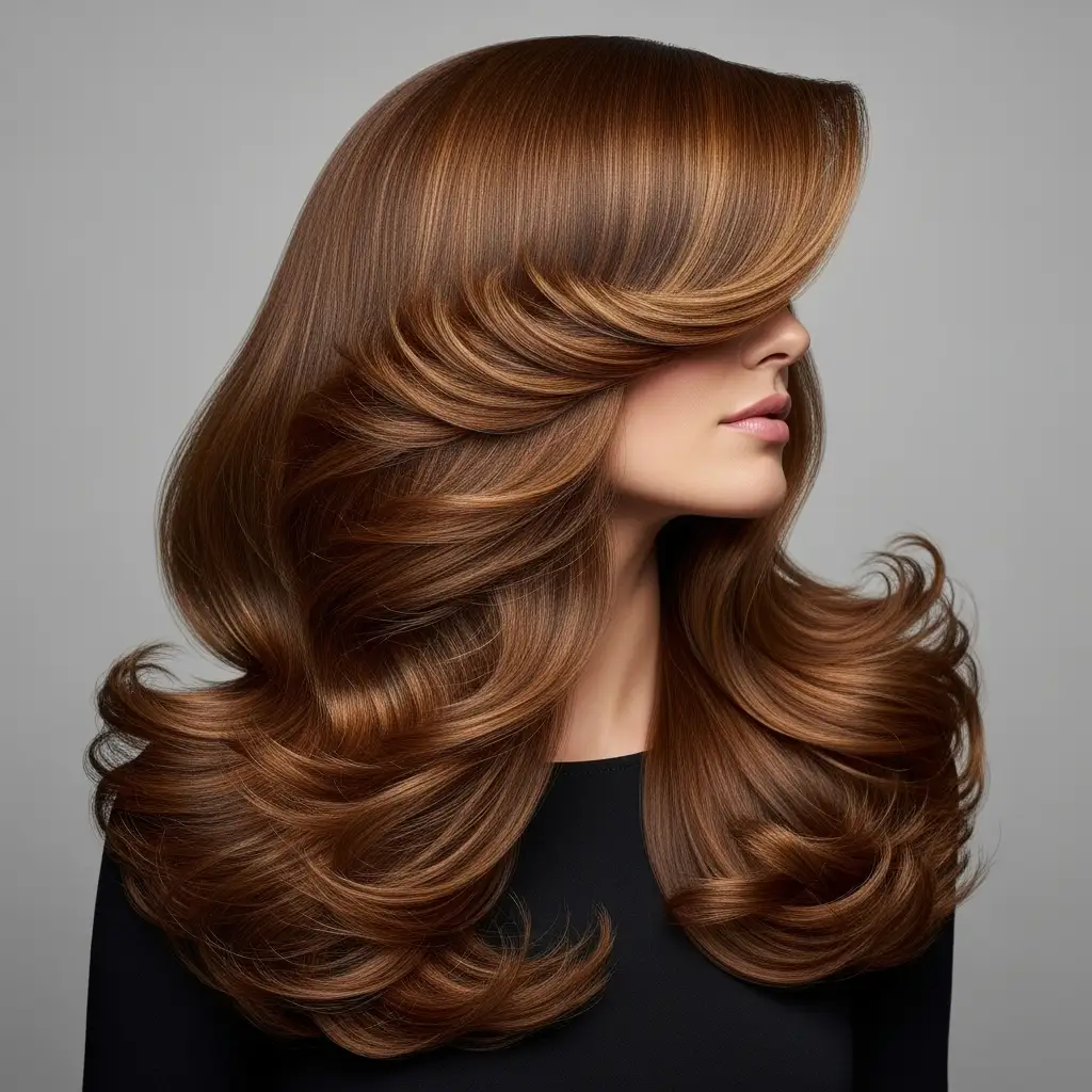 Long Hair with Bardot-Inspired Bangs
