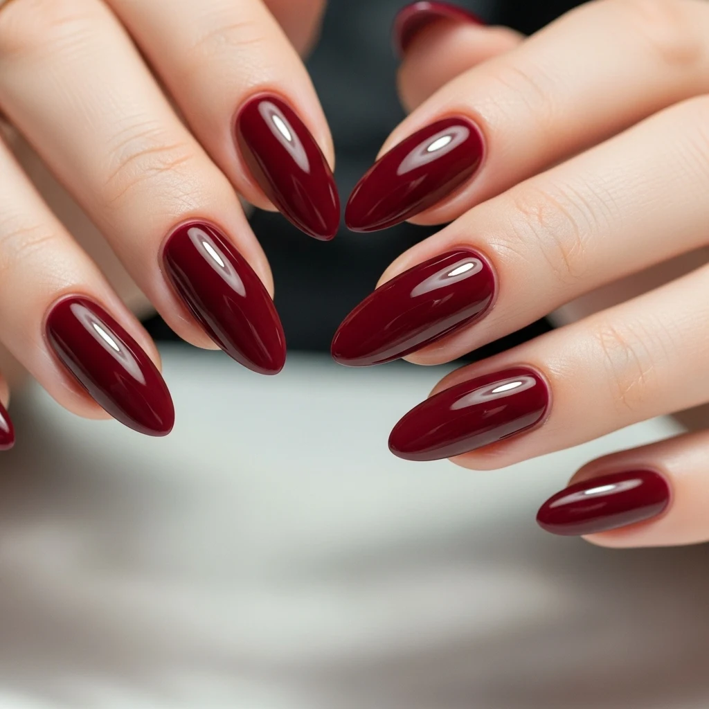 Long Maroon Nails