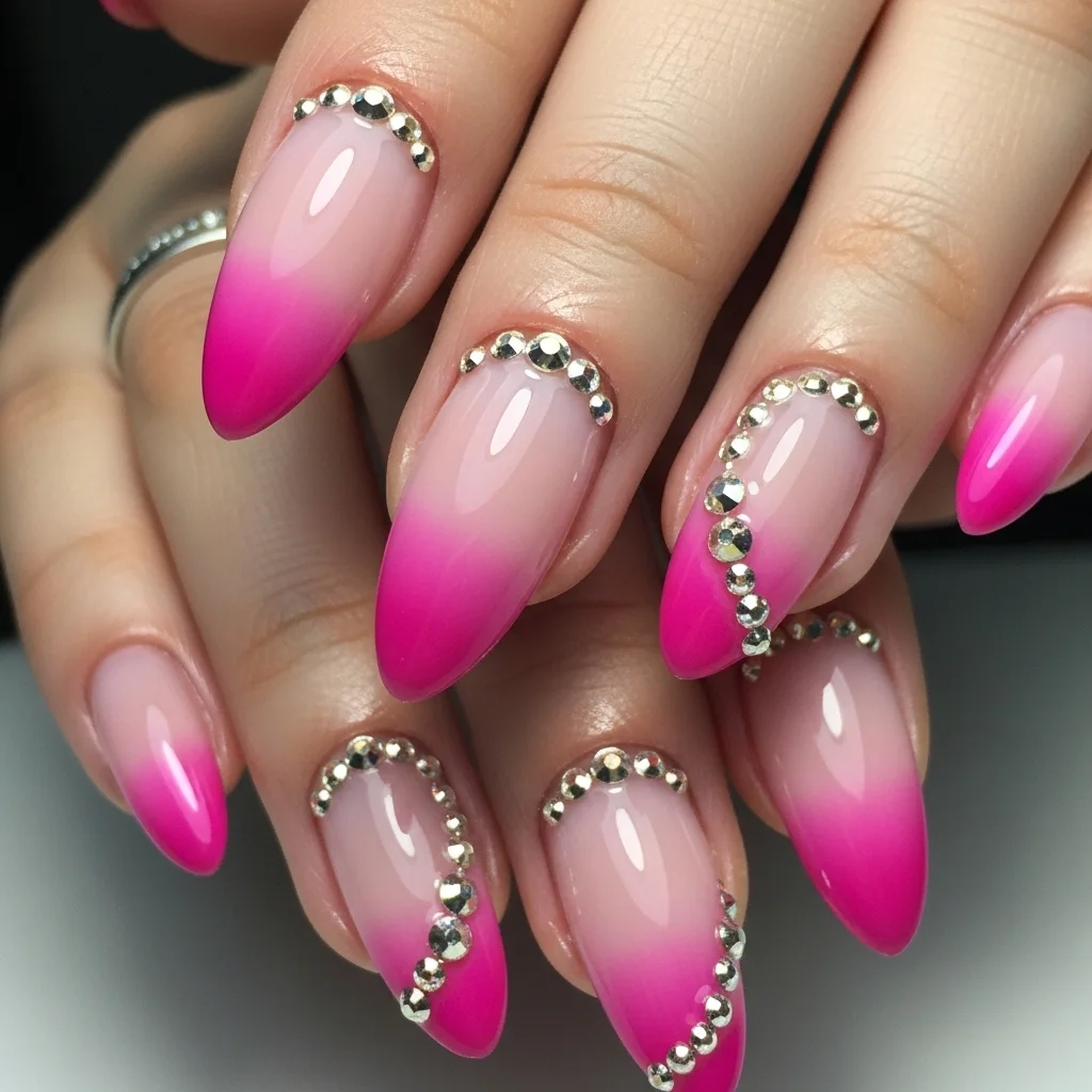 Ombre with Rhinestone Accents