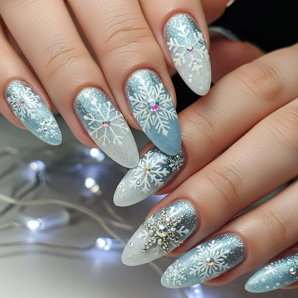 Snowflake Inspired Nails