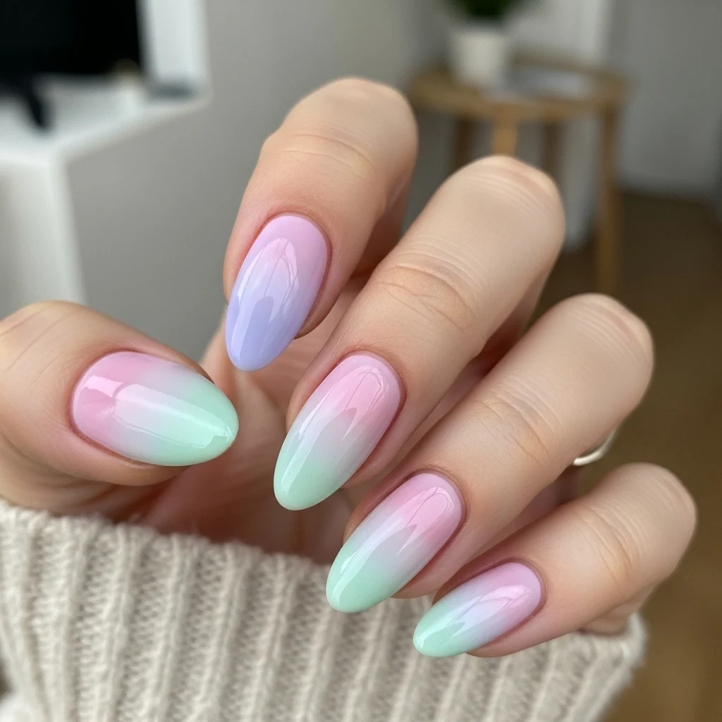 Soft Pastel Gradient Nails